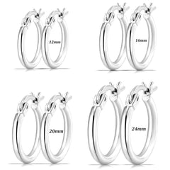 APSVO 4 Pairs Little Tiny Small 18K Gold Plated Hoop Earrings for Women Huggie Hypoallergenic Earrings Set for Multiple Piercing 12/16/20/24MM Birthday Jewelry Gifts Ideas Mom Wife Girlfriend Age