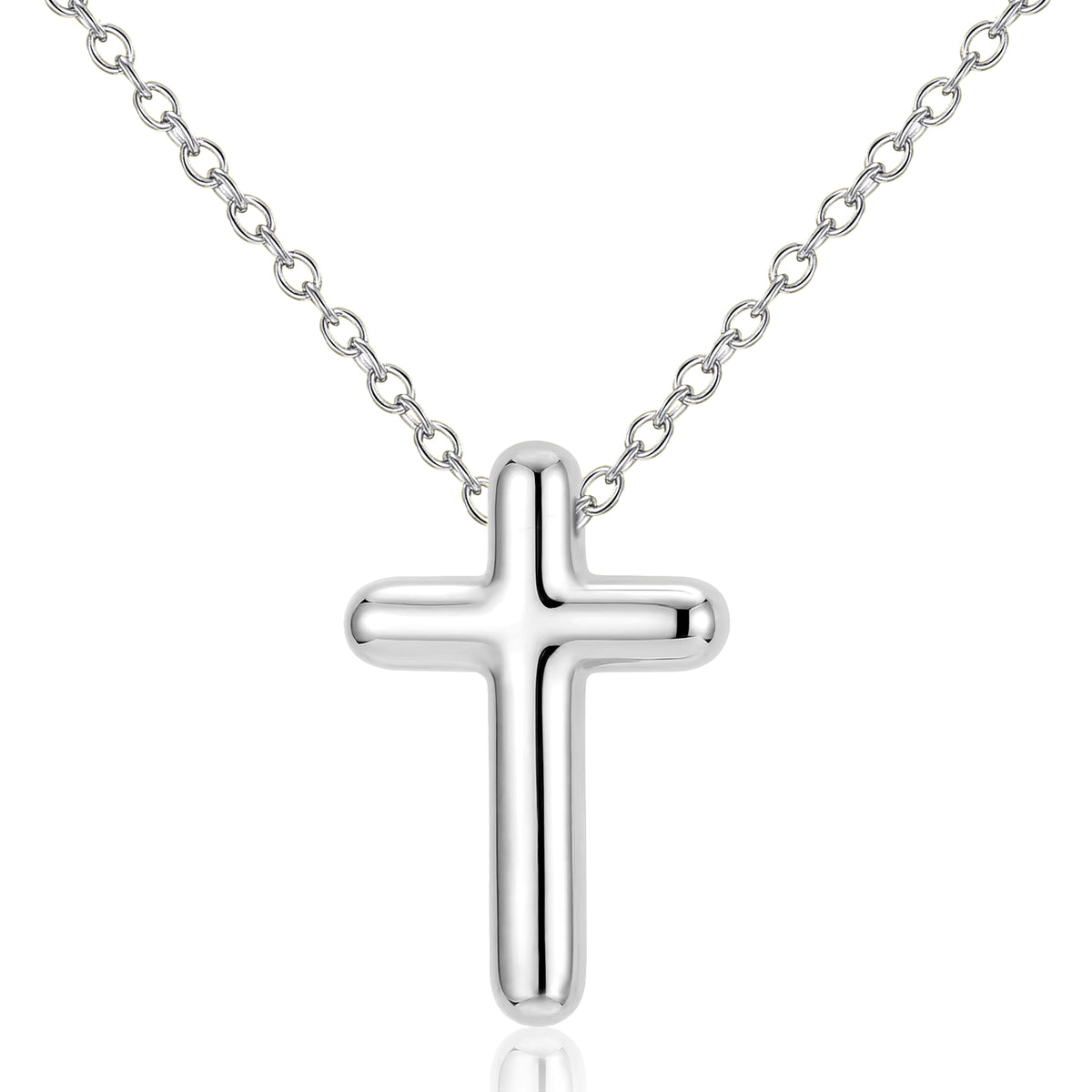 APSVO S925 Sterling Silver Plated Cross Necklaces for Women Cross Pendant Chain Catholic Religious Christian First Communion Birthday Graduation Mothers Day Jewelry Gifts Teen Her Mom Age Ideas