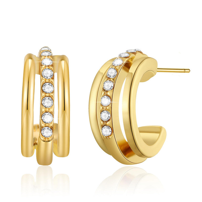 zirconia Hoop-earring-G